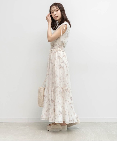 RANDA（ランダ） ワンピース プリーツティアードシフォンワンピース