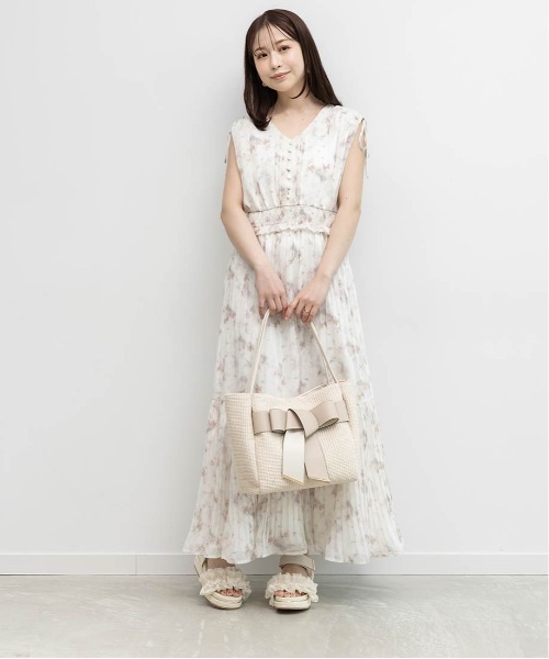 RANDA（ランダ） ワンピース プリーツティアードシフォンワンピース 