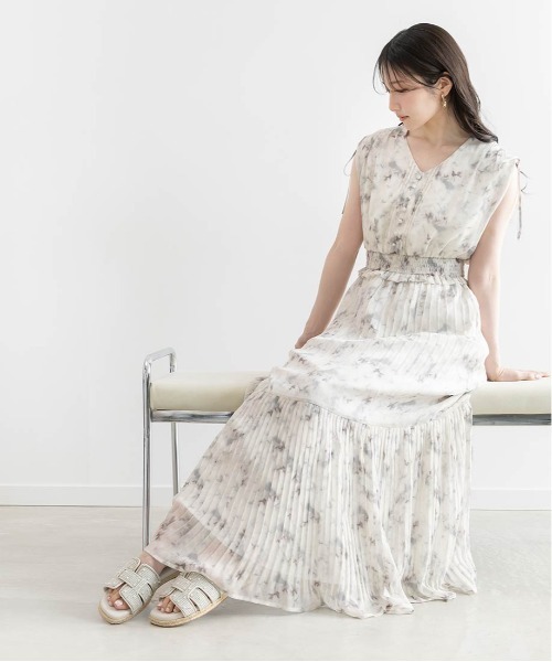 RANDA（ランダ） ワンピース プリーツティアードシフォンワンピース