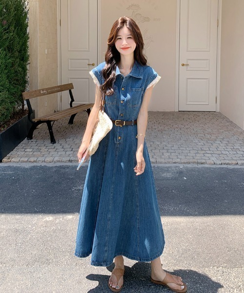 FAVORITO ワンピース ベルト付きデニムワンピース : ZOZOTOWN Yahoo!店