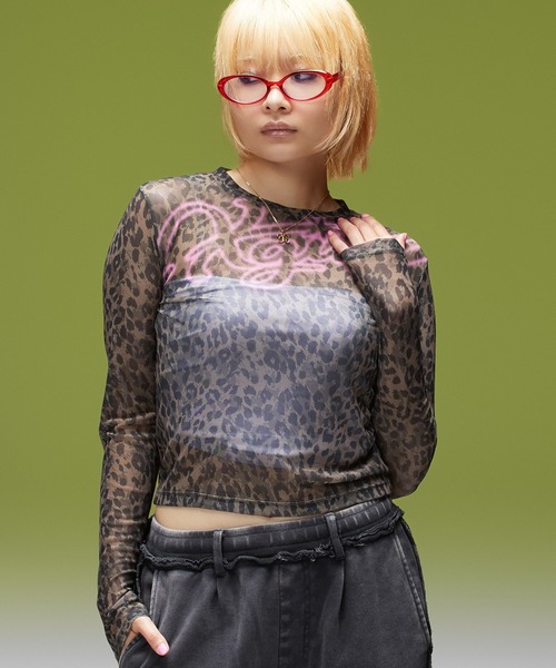 tシャツ SPRAY LOGO MESH L/S COMPACT TOP レディース