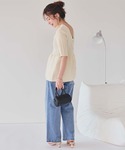 「titivate」 半袖ニット S ネイビー...の詳細画像5
