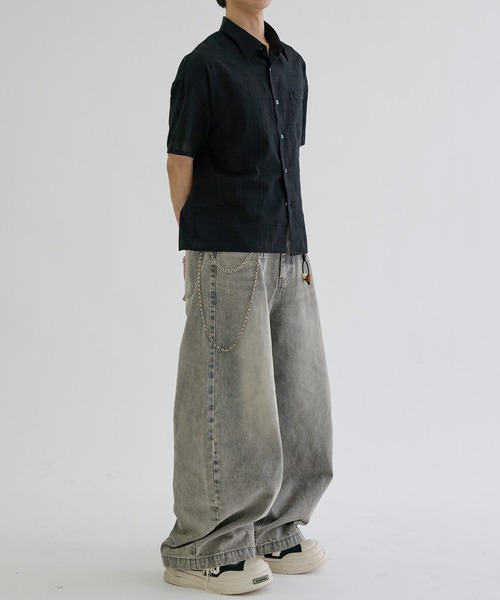 シャツ Shadow Check Sheer Shirt / シャドーチェックシアーシャツ