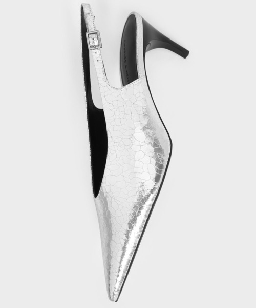 「CHARLES & KEITH」 パンプス 25.5cm シルバー レディース_画像5