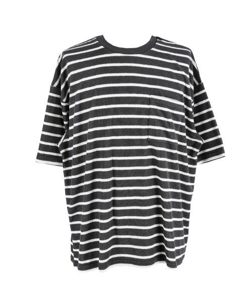 coca（コカ） tシャツ パイル地ボーダートップス メンズ : ZOZOTOWN