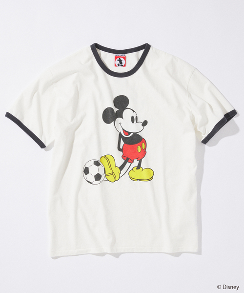 tシャツ MICKEY MOUSE / ミッキー マウス 別注 サッカー プリント Tシャツ メンズの画像