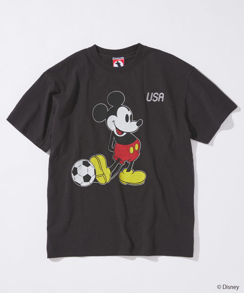 tシャツ MICKEY MOUSE / ミッキー マウス 別注 サッカー プリント Tシャツ メンズの画像
