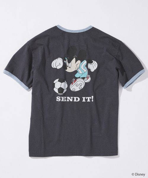tシャツ MICKEY MOUSE / ミッキー マウス 別注 サッカー プリント Tシャツ メンズの画像