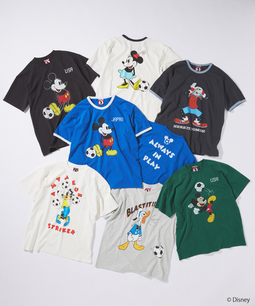 tシャツ MICKEY MOUSE / ミッキー マウス 別注 サッカー プリント Tシャツ メンズの画像