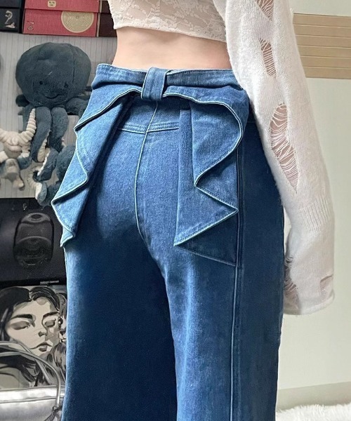 「paravion」 デニムパンツ M ブルー レディース_画像5