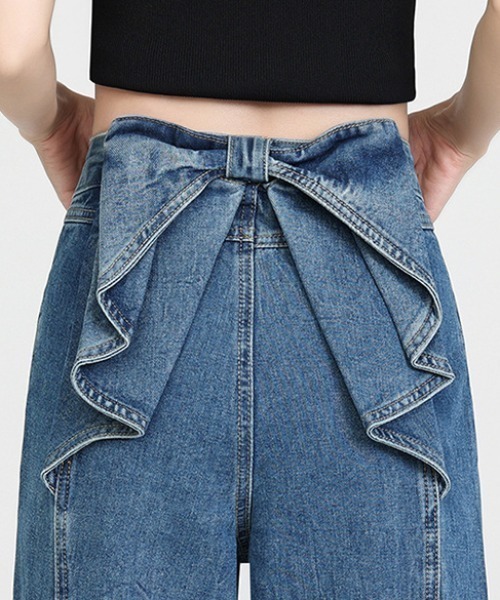 「paravion」 デニムパンツ M ブルー レディース_画像7