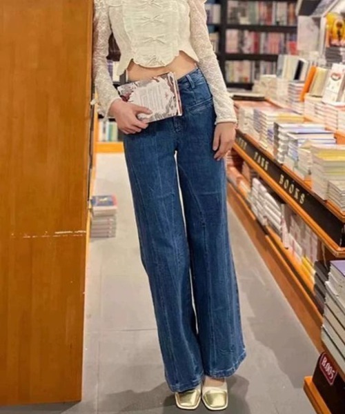 「paravion」 デニムパンツ M ブルー レディース_画像8