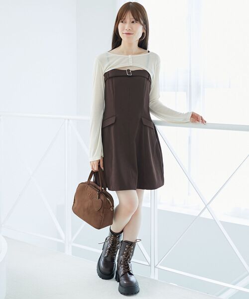 「MAJESTIC LEGON」 コンビワンピース MEDIUM ブラウン レディース_画像9