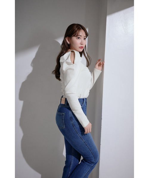 「Her lip to」 長袖カットソー M ブルー レディース_画像5
