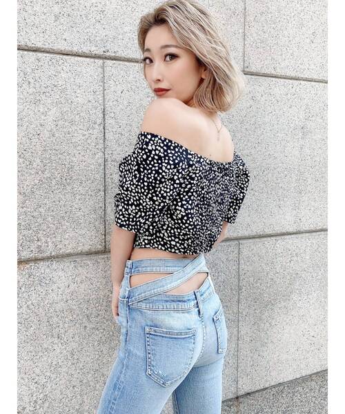 GYDA パンツ デニム ジーンズ BACKクロス スキニーデニムパンツ