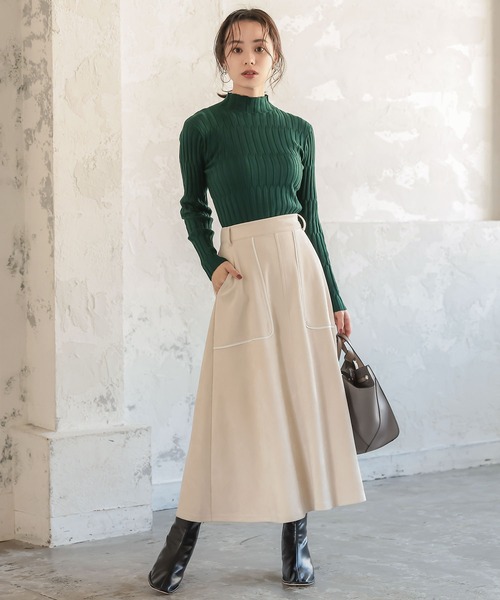 KOBE LETTUCE（神戸レタス） スカート パイピングポンチスエード