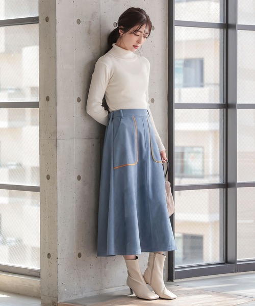 KOBE LETTUCE（神戸レタス） スカート パイピングポンチスエード