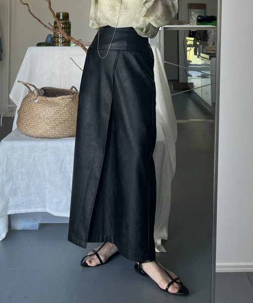 wee9s（ウィークス） スカート fake leather wrap skirt / 1年中使える