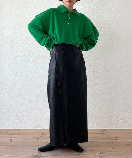 wee9s（ウィークス） スカート fake leather wrap skirt / 1年中使える