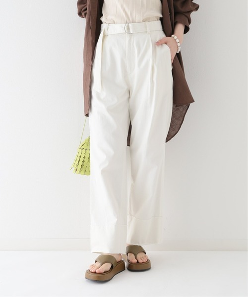 直接管理販売のパンツ レディースファッション コットンリネンベルトパンツ Zozotown Zozotown 店 ボトムス パンツ