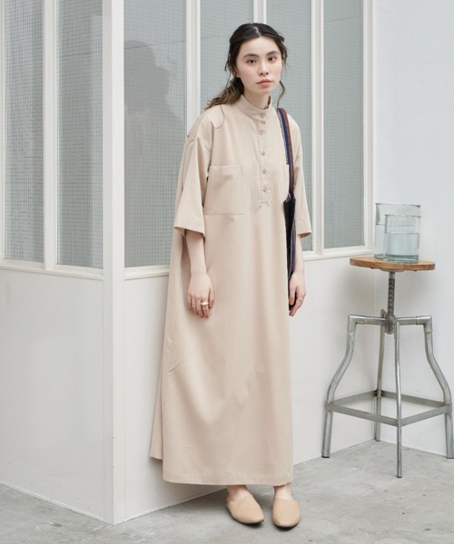 ワンピース ハイネックボリュームシャツワンピース 締め付けのないゆったりシルエット シンプルとモードを兼ね備えた１ Zozotown Paypayモール店 通販 Paypayモール