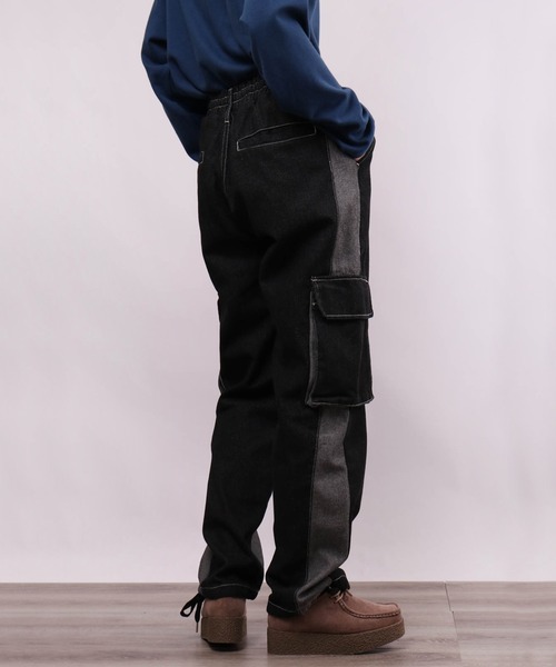 カーゴパンツ ATC in the attic homme 切り替えワイドデニムカーゴ  