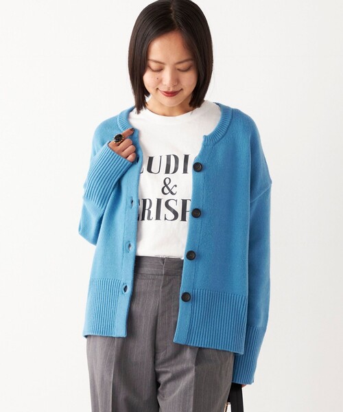 SHIPS 手洗可能　ヘアリーキーネック カーディガン SHIPS Colors カーディガン Colors:「手洗い可能」フラッフィー
