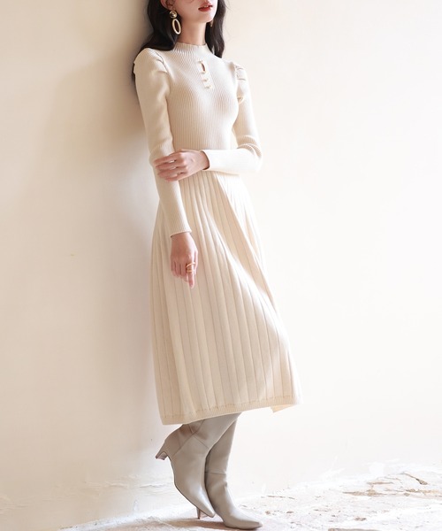 SAISON DE PAPILLON（セゾンドパピヨン） ワンピース プチハイネック