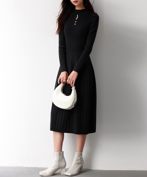 SAISON DE PAPILLON（セゾンドパピヨン） ワンピース プチハイネック