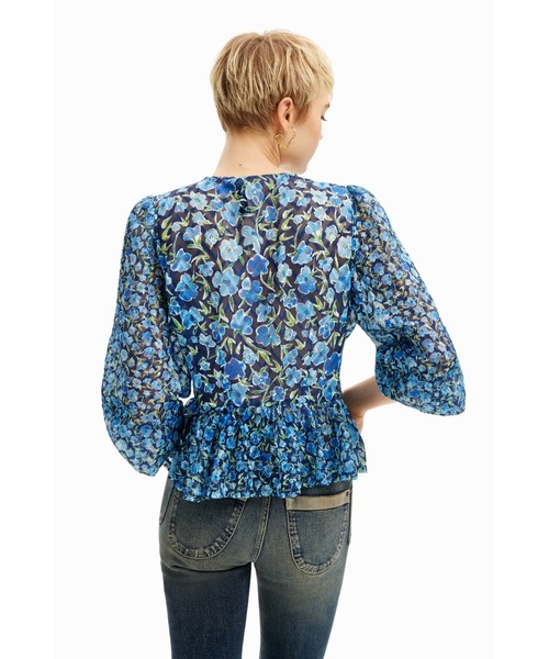 Desigual ブラウス シャツ 花柄 スイスドット レディース