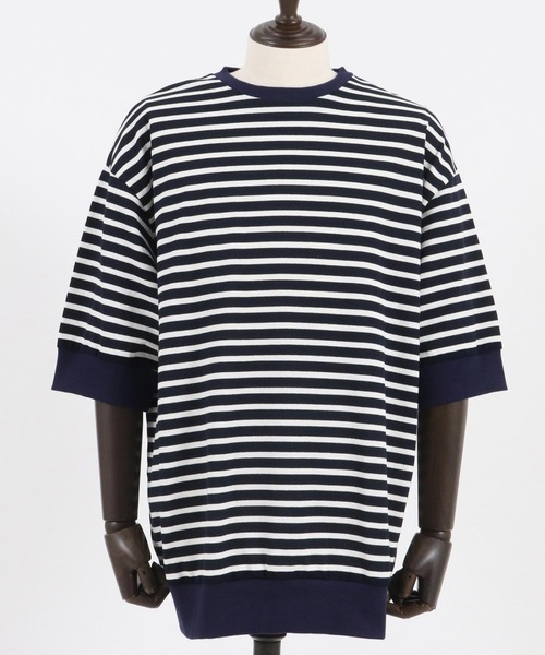 CAMBIO tシャツ mt8767-ルーズシルエットボーダーTシャツ メンズ