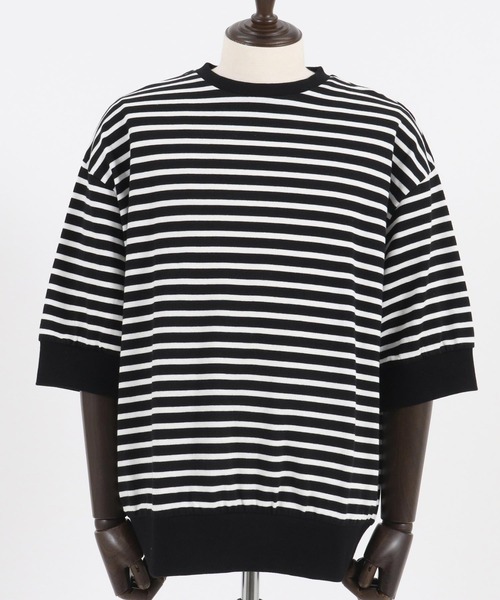 たましの CAMBIO tシャツ mt8767-ルーズシルエットボーダーTシャツ メンズ