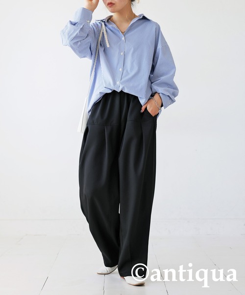 antiqua（アンティカ） パンツ タックテーパードパンツ レディース