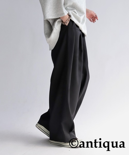 antiqua（アンティカ） パンツ タックテーパードパンツ レディース