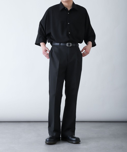 スラックス ドレープ ストリート ラインフレアパンツ ZIP FIVE スラックス 「ZIP FIVE」センタープレス ドレープ