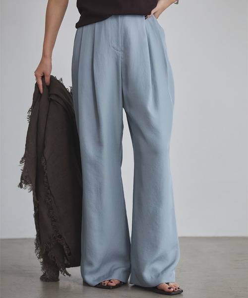 anuans（アニュアンス） パンツ ツータックリラックスツイルパンツ