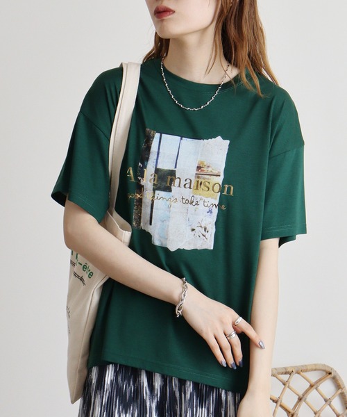 ブローディア BRODIAEA かすれプリント半袖Tシャツ （シルバーグレー） tシャツ BRODIAEA かすれプリントTシャツ レディース : ZOZOTOWN