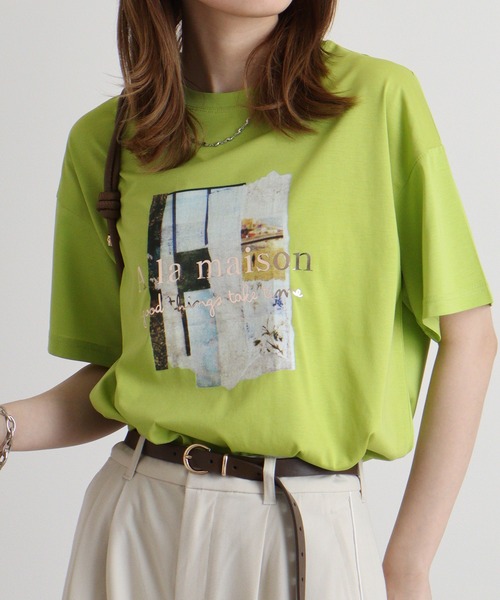 tシャツ BRODIAEA かすれプリントTシャツ レディース : ZOZOTOWN