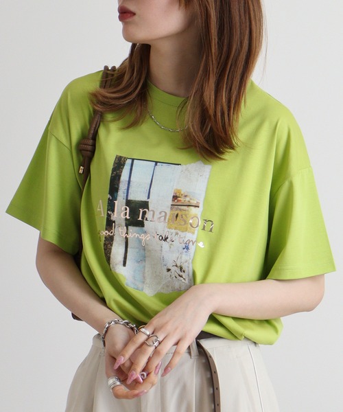 tシャツ BRODIAEA かすれプリントTシャツ レディース : ZOZOTOWN