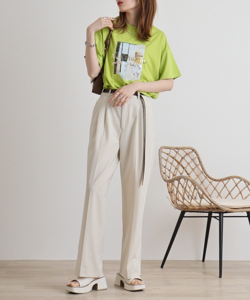 tシャツ BRODIAEA かすれプリントTシャツ レディース : ZOZOTOWN