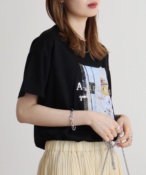 ブローディア BRODIAEA かすれプリント半袖Tシャツ （シルバーグレー） tシャツ BRODIAEA かすれプリントTシャツ レディース : ZOZOTOWN