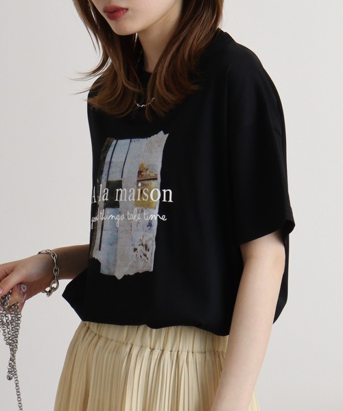 ブローディア BRODIAEA オーガンジー重ねプリント半袖カットソー （オフホワイト） tシャツ BRODIAEA かすれプリントTシャツ レディース : ZOZOTOWN