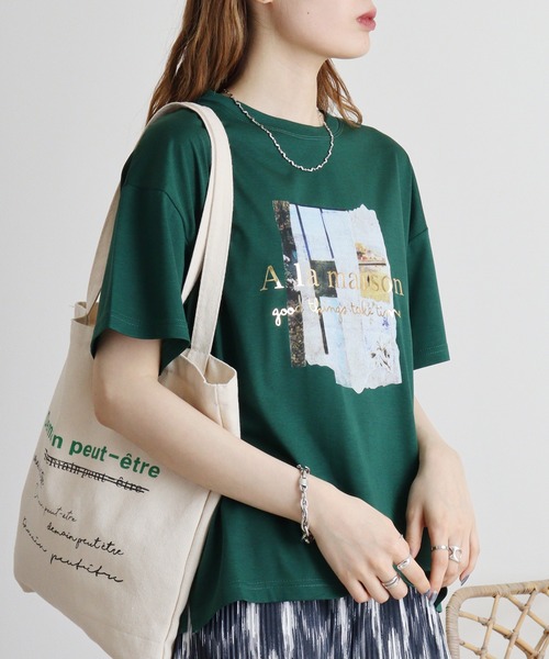 tシャツ BRODIAEA かすれプリントTシャツ レディース : ZOZOTOWN