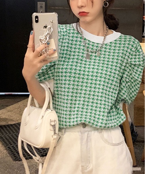 ニット セーター 千鳥柄 サマー トップス レディース : ZOZOTOWN Yahoo