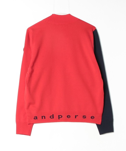 今期冬物 and per se ハイネック袖防風セーター 定価25300円 and per se（アンパスィ） ニット セーター ソリストヒート袖防風