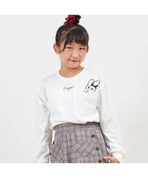 trois lapins kp tシャツ うさぎワッペン長袖Tシャツ140〜160 キッズ
