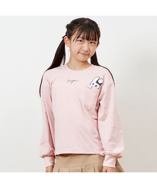 trois lapins kp tシャツ うさぎワッペン長袖Tシャツ140〜160 キッズ