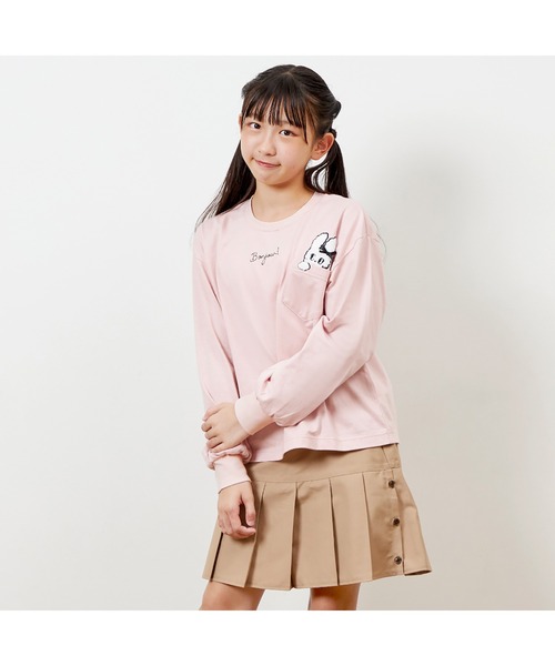 trois lapins kp tシャツ うさぎワッペン長袖Tシャツ140〜160 キッズ