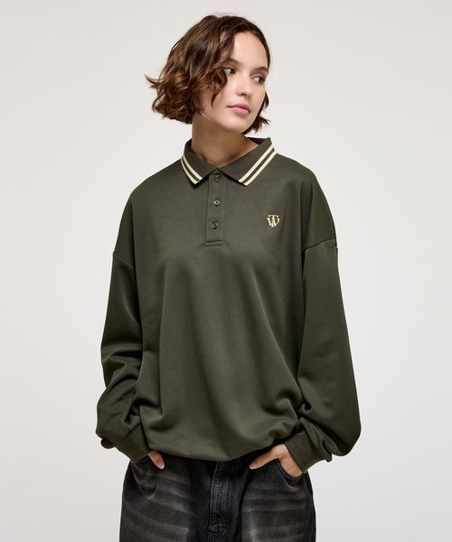 美品 THE SHISHIKUI long polo shirt シシクイ 長袖 セール】MOSS STITCH LONG POLO SHIRT / 鹿の子ロングポロシャツ
