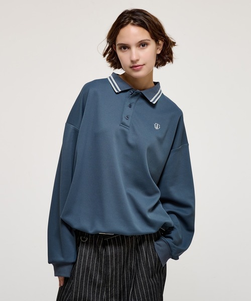ロング ポロシャツ M WETTEMPT ポロシャツ MOSS STITCH LONG POLO SHIRT / 鹿の子ロング